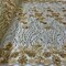 1 Yard Beaded Sequined 3D Floral Lace Fabric Embroidered 100 Percent Polyester Net Mesh 52 inch Width